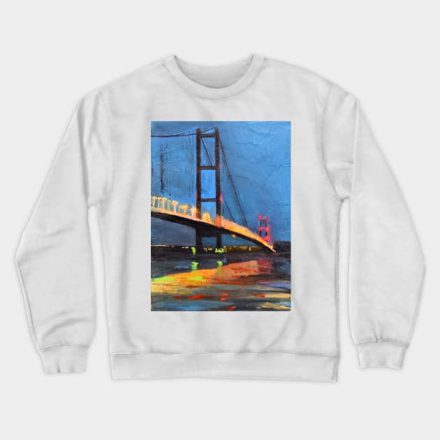 Humber Bridge, England Crewneck Sweatshirt by golan22may